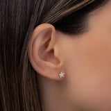 Diamond Set Flower Stud Earrings SAMPLE SALE Zoe Lev Jewelry