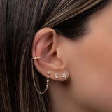 Diamond Set Flower Stud Earrings SAMPLE SALE Zoe Lev Jewelry