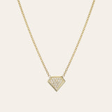 Diamond Shaped Diamond Pave Necklace SAMPLE SALE Zoe Lev Jewelry
