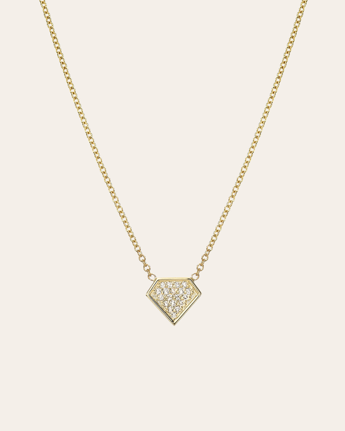 Diamond Shaped Diamond Pave Necklace
