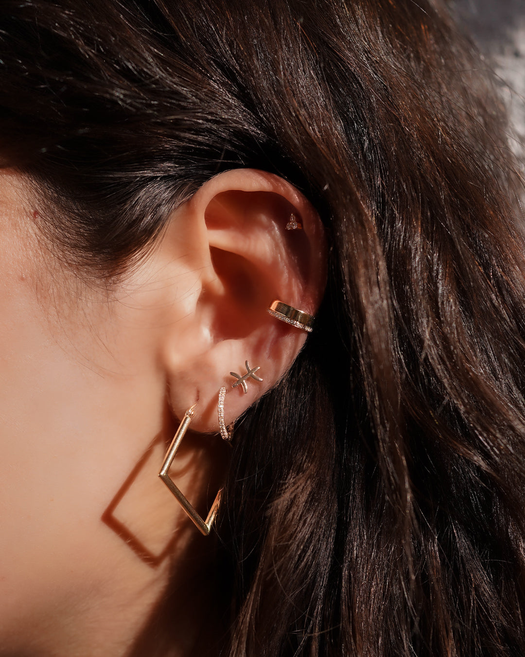 14K Gold Zodiac Stud Earring