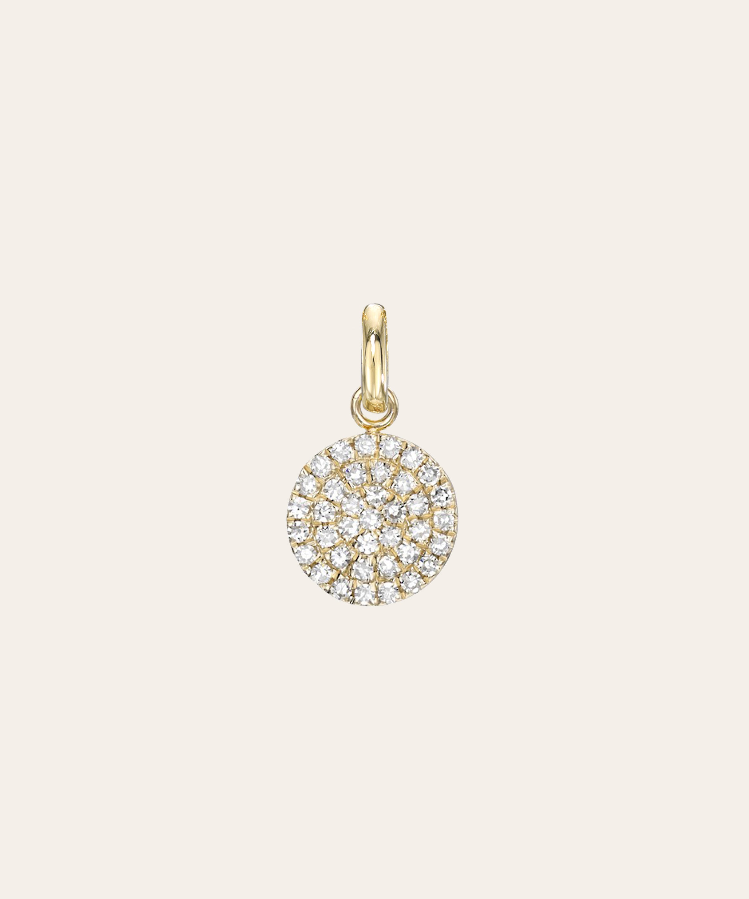 Diamond Small Disc Pendant Zoe Lev Jewelry