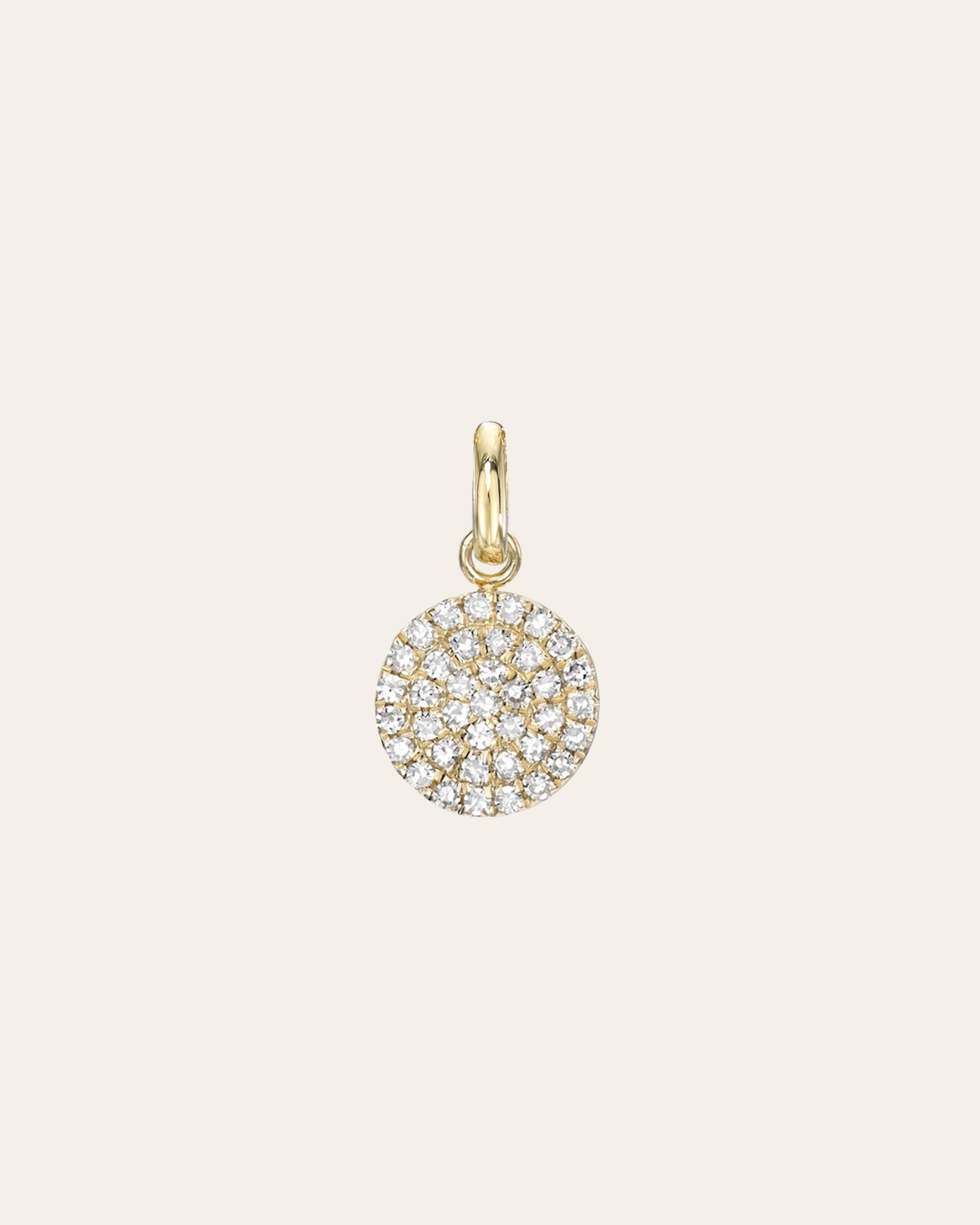 Diamond Small Disc Pendant Zoe Lev Jewelry