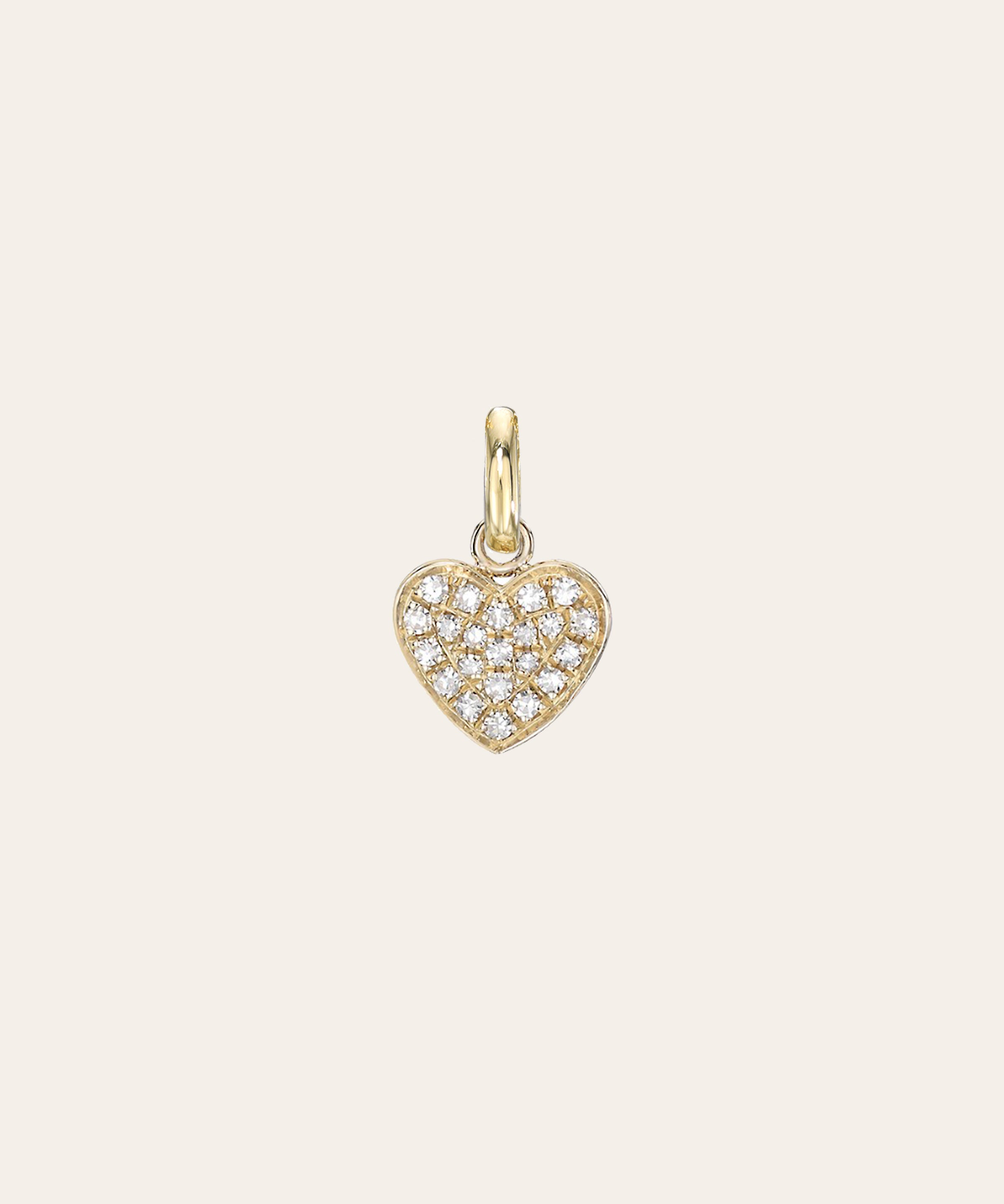 Diamond Small Heart Pendant SAMPLE SALE Zoe Lev Jewelry