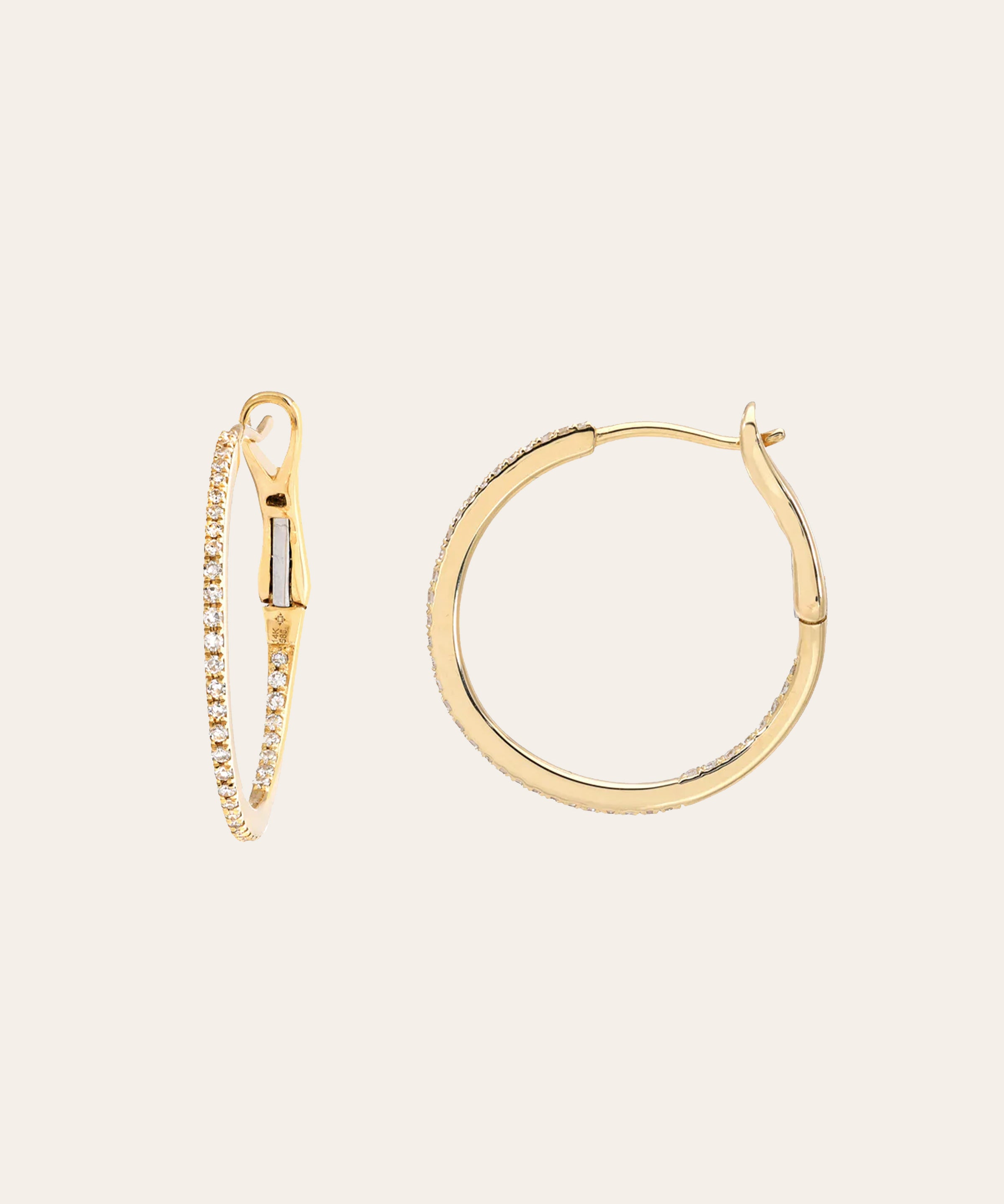 Diamond Small Hoops Hoops & Huggies Zoe Lev Jewelry