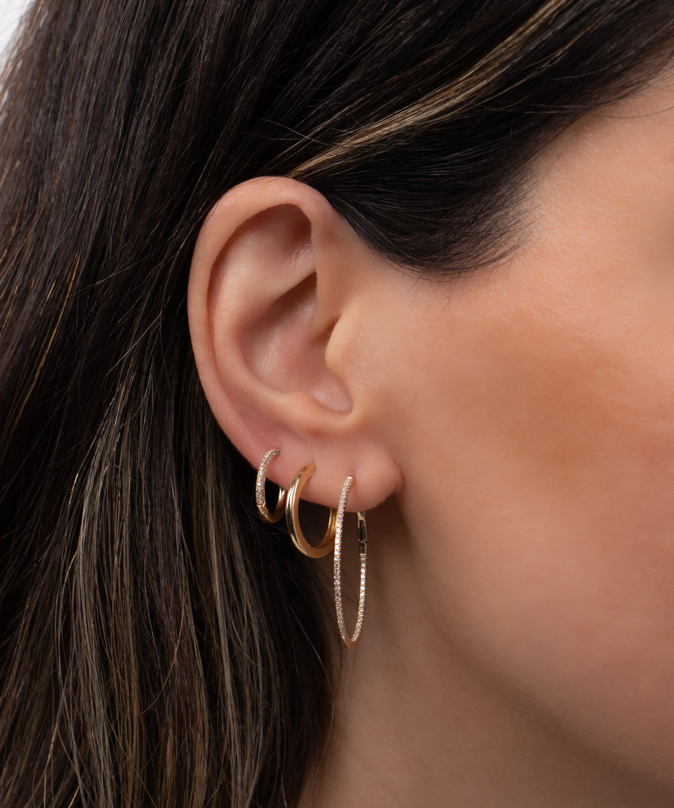 Diamond Small Hoops Hoops & Huggies Zoe Lev Jewelry