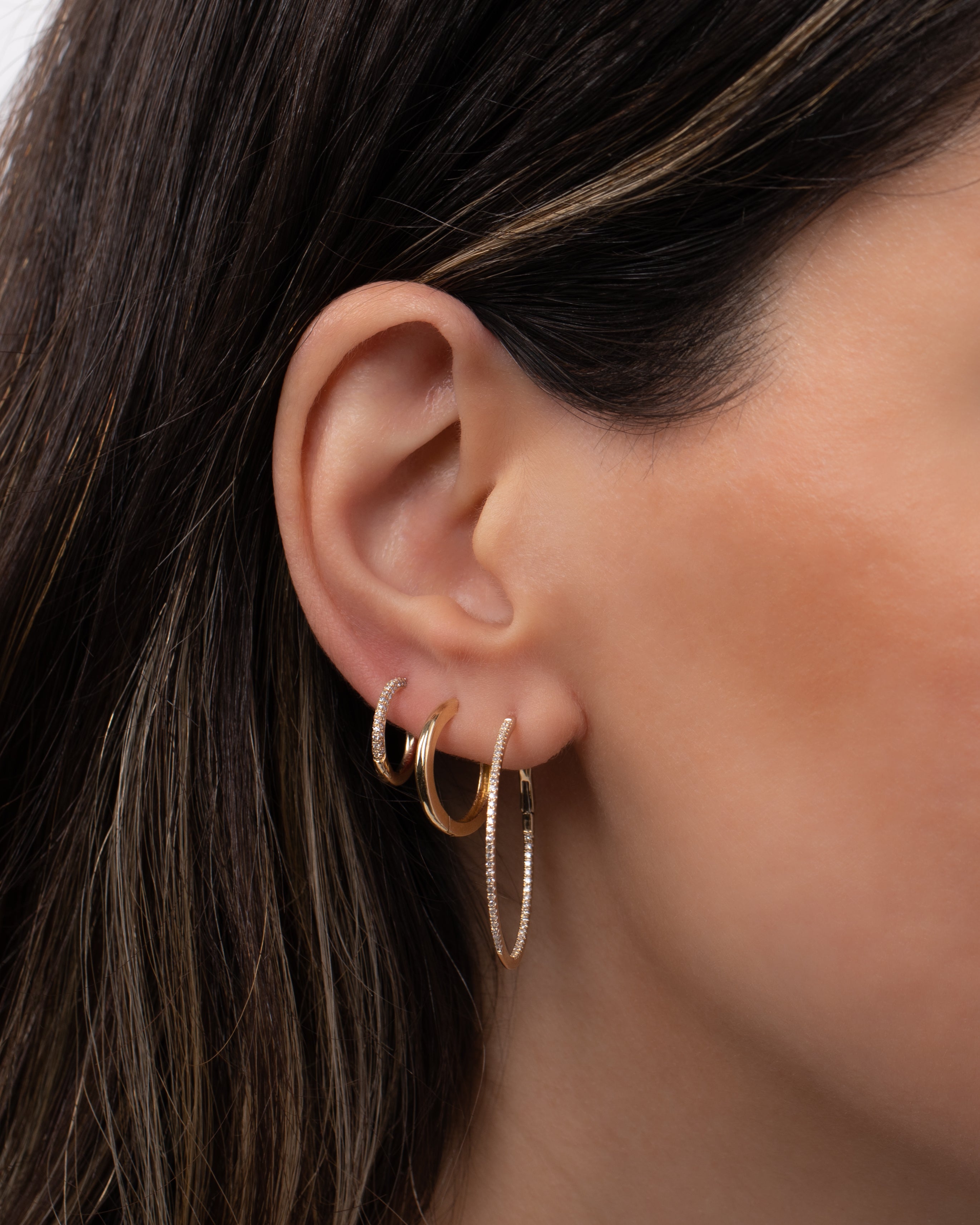 Diamond Small Hoops Hoops & Huggies Zoe Lev Jewelry