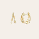 Diamond Split Huggie Earrings Hoops & Huggies Zoe Lev Jewelry