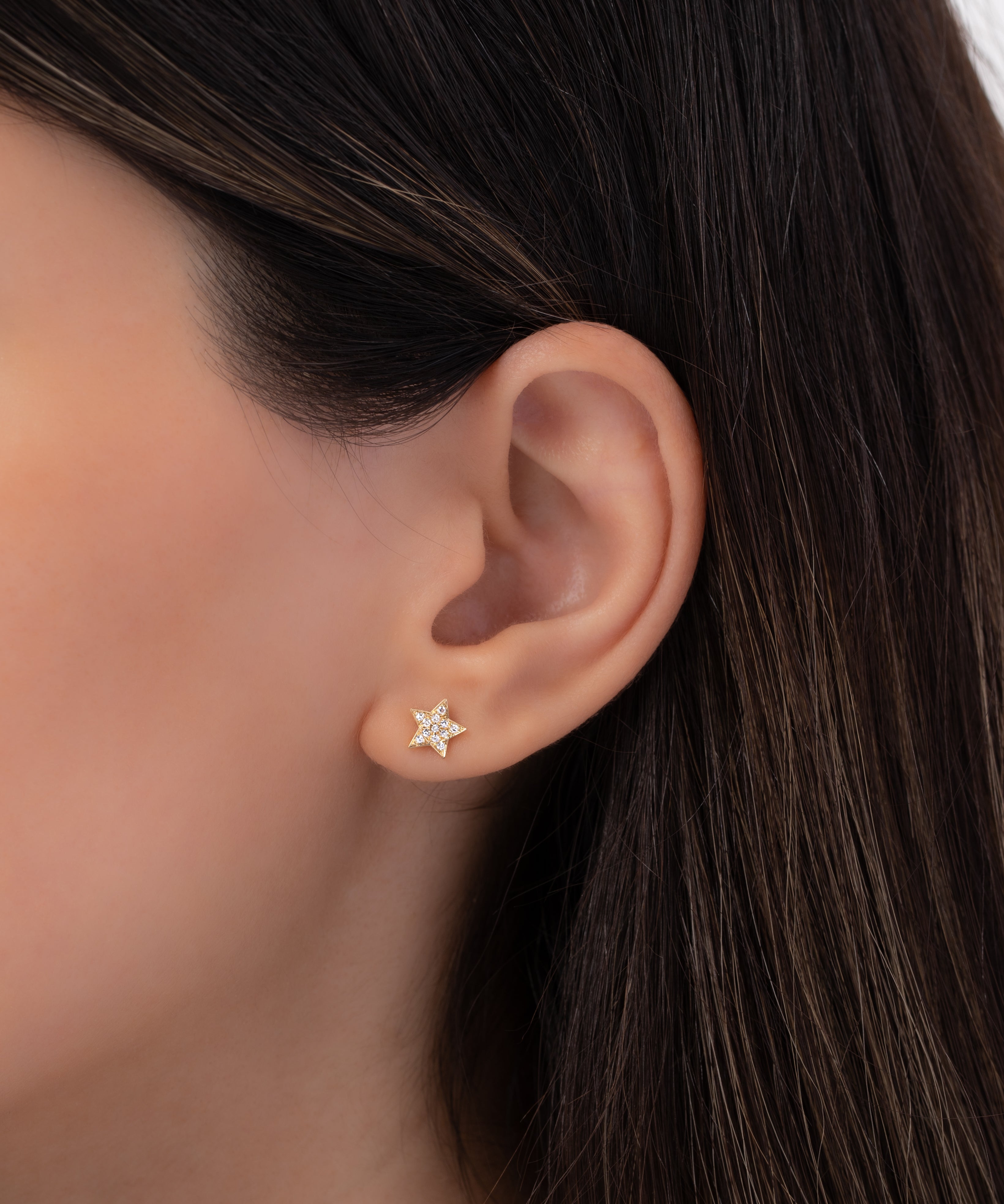 Diamond Star Stud Earrings SAMPLE SALE Zoe Lev Jewelry