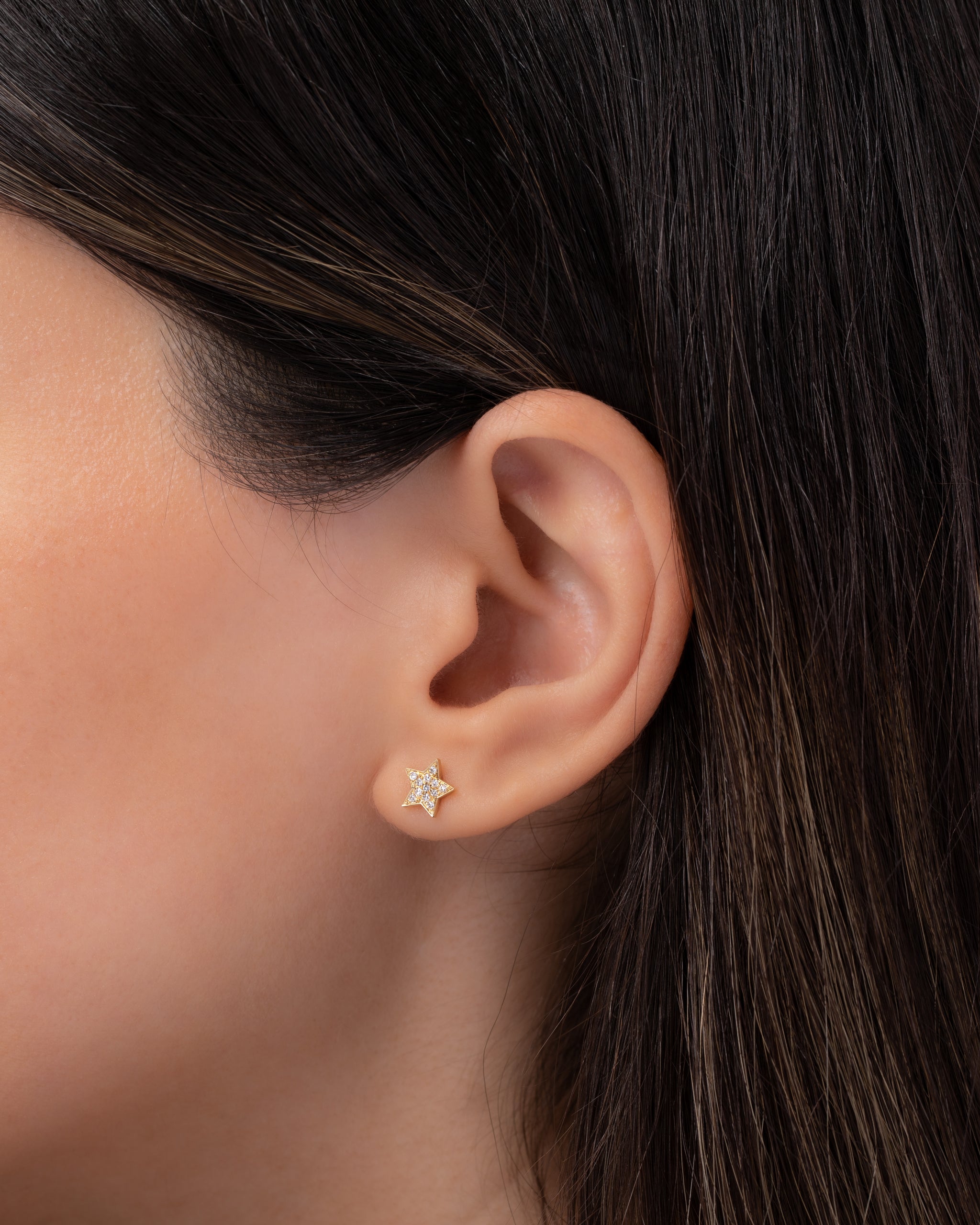 Diamond star earrings gold Clearance