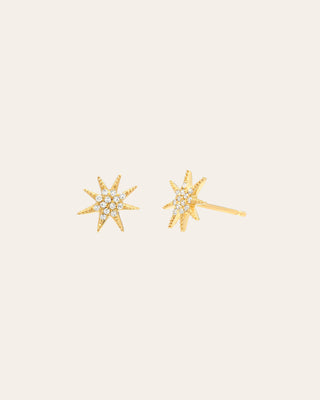 Diamond Sunburst Stud Earrings