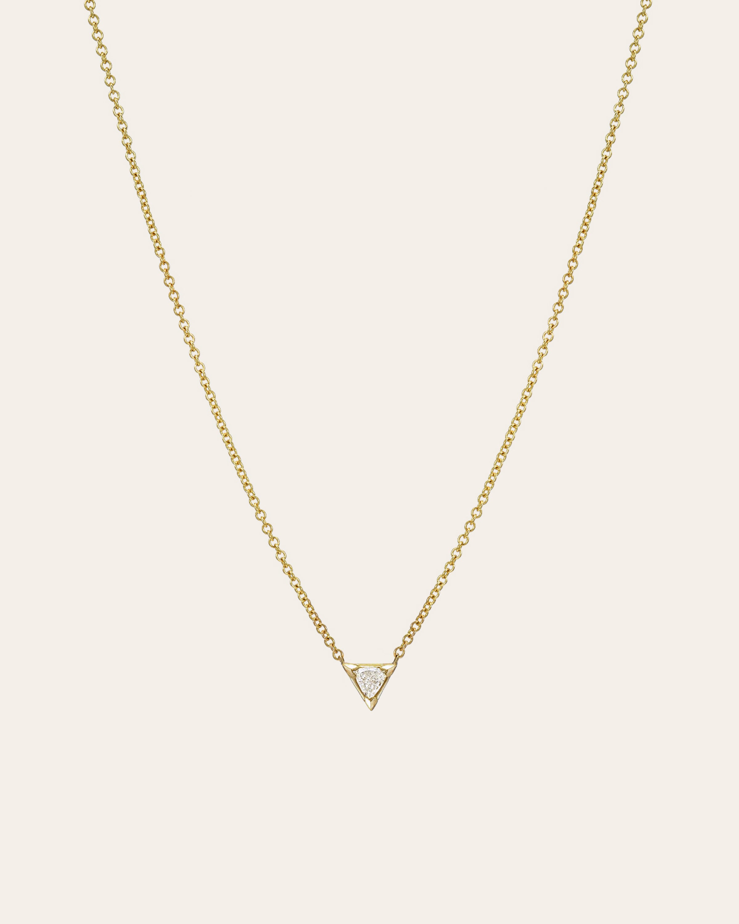 Diamond Trillion Necklace Zoe Lev Jewelry