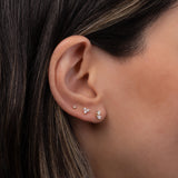 Diamond Trio Stud Earrings Zoe Lev Jewelry