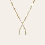 Diamond Wishbone Necklace Zoe Lev Jewelry