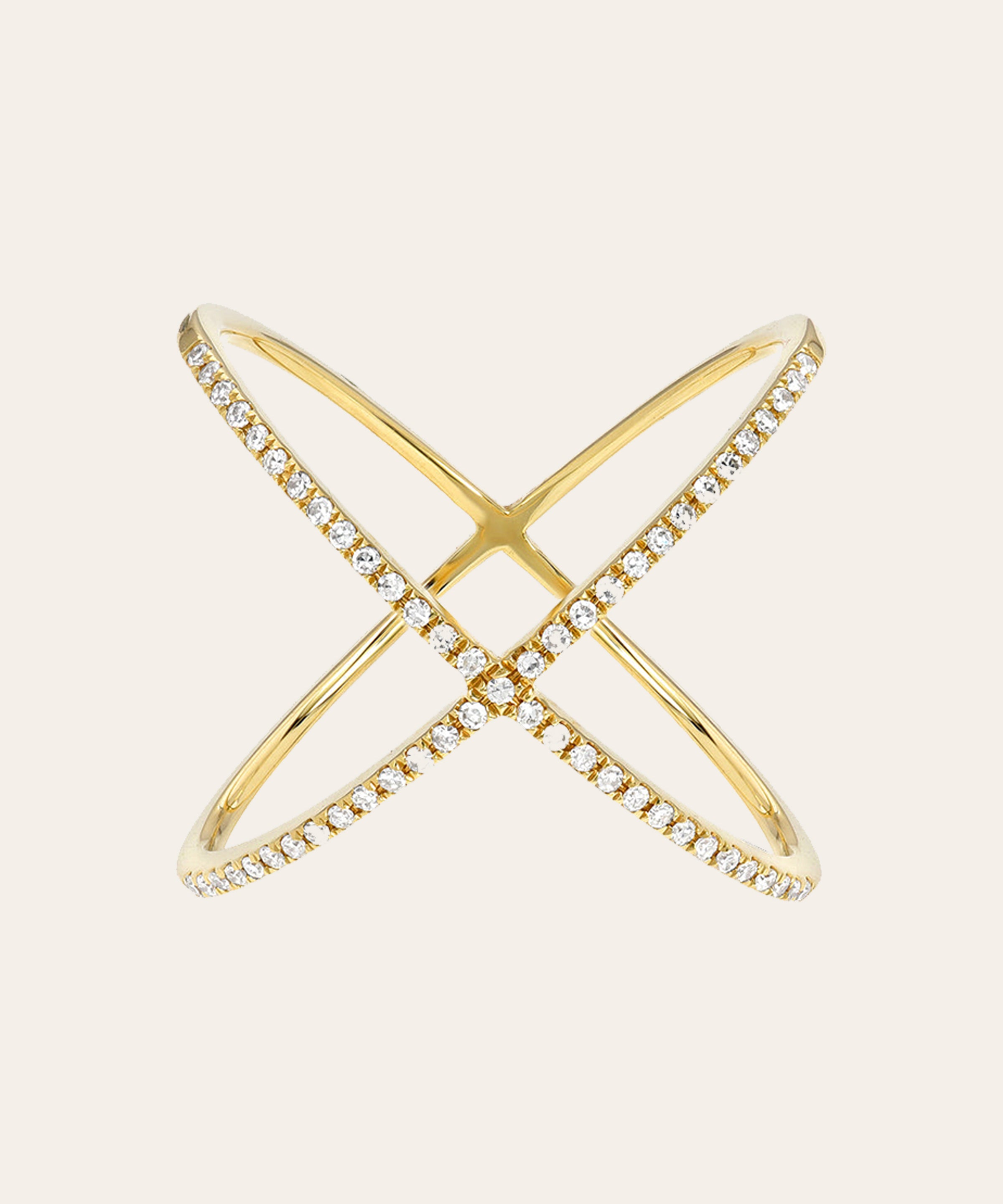 Diamond X Ring Zoe Lev Jewelry