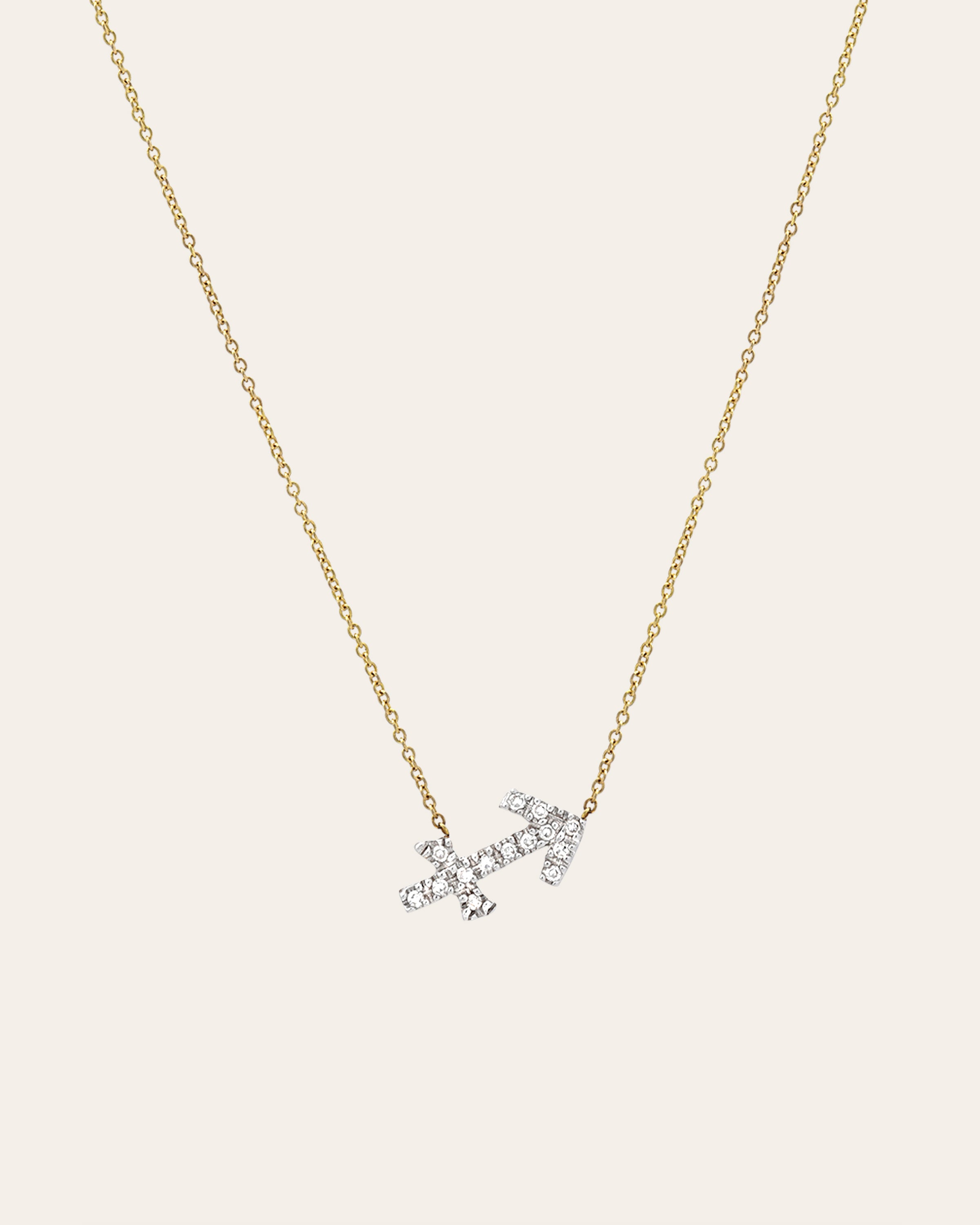 Diamond Zodiac Sign Necklace Personalized Zoe Lev Jewelry