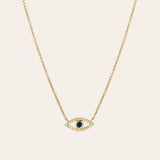 Diamond & Sapphire Evil Eye Necklace Zoe Lev Jewelry
