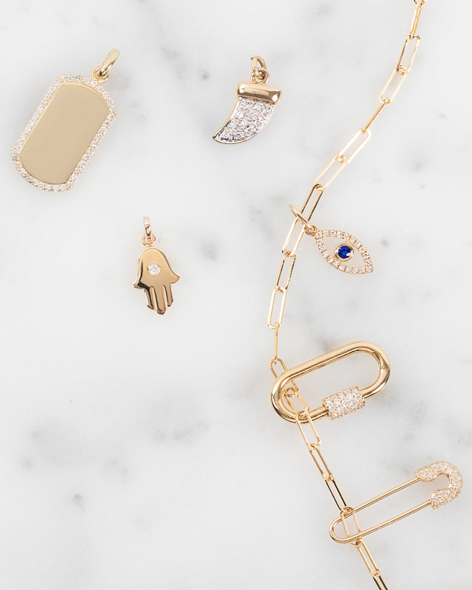 Diamond Horn Pendant SAMPLE SALE Zoe Lev Jewelry