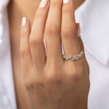 Multiple Moonstone and Diamond Band Zoe Lev Jewelry