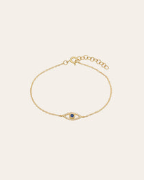 Diamond and Sapphire Evil Eye Bracelet Zoe Lev Jewelry