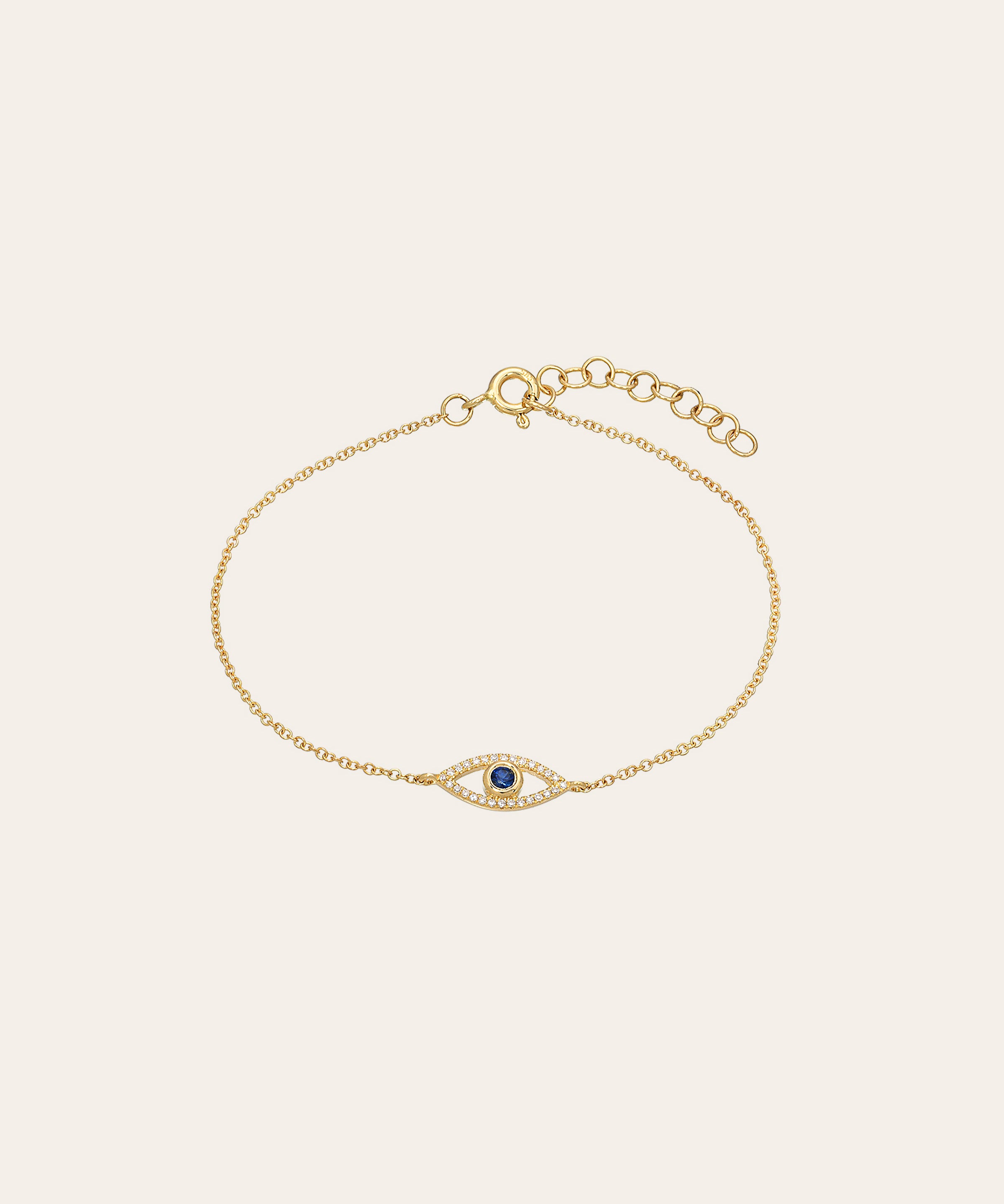 Diamond and Sapphire Evil Eye Bracelet Zoe Lev Jewelry