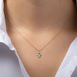 Diamond & Sapphire Hamsa Necklace Zoe Lev Jewelry