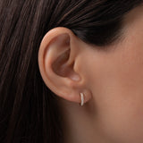 Double Diamond Huggie Earrings Hoops & Huggies Zoe Lev Jewelry