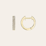 Double Diamond Huggie Earrings Hoops & Huggies Zoe Lev Jewelry