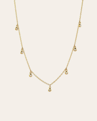 Drop Bezel Diamond Shaker Necklace