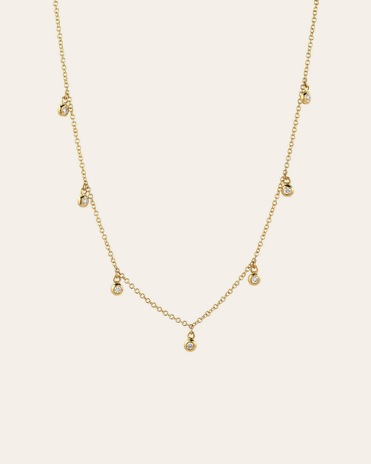 Drop Bezel Diamond Shaker Necklace