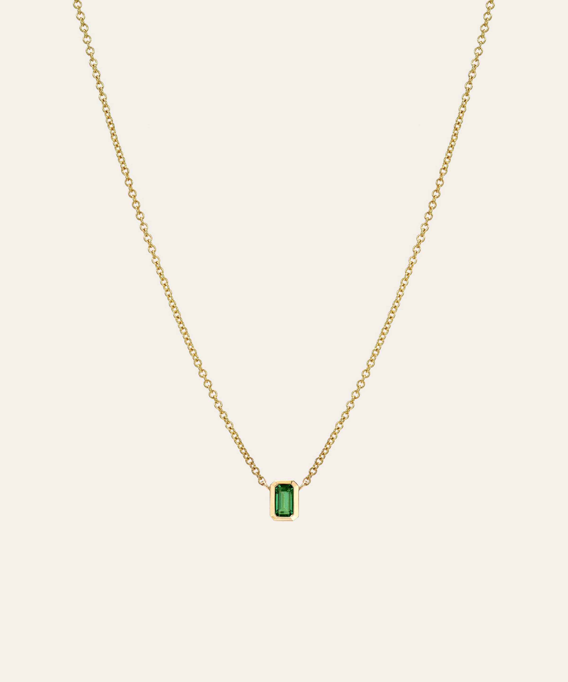 Emerald Cut Emerald Necklace Zoe Lev Jewelry