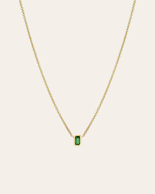 Emerald Cut Emerald Necklace