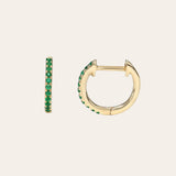 Emerald Huggie Earrings Hoops & Huggies Zoe Lev Jewelry