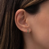 Emerald Huggie Earrings Hoops & Huggies Zoe Lev Jewelry