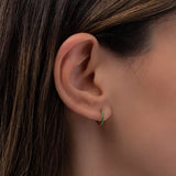 Emerald Huggie Earrings Hoops & Huggies Zoe Lev Jewelry