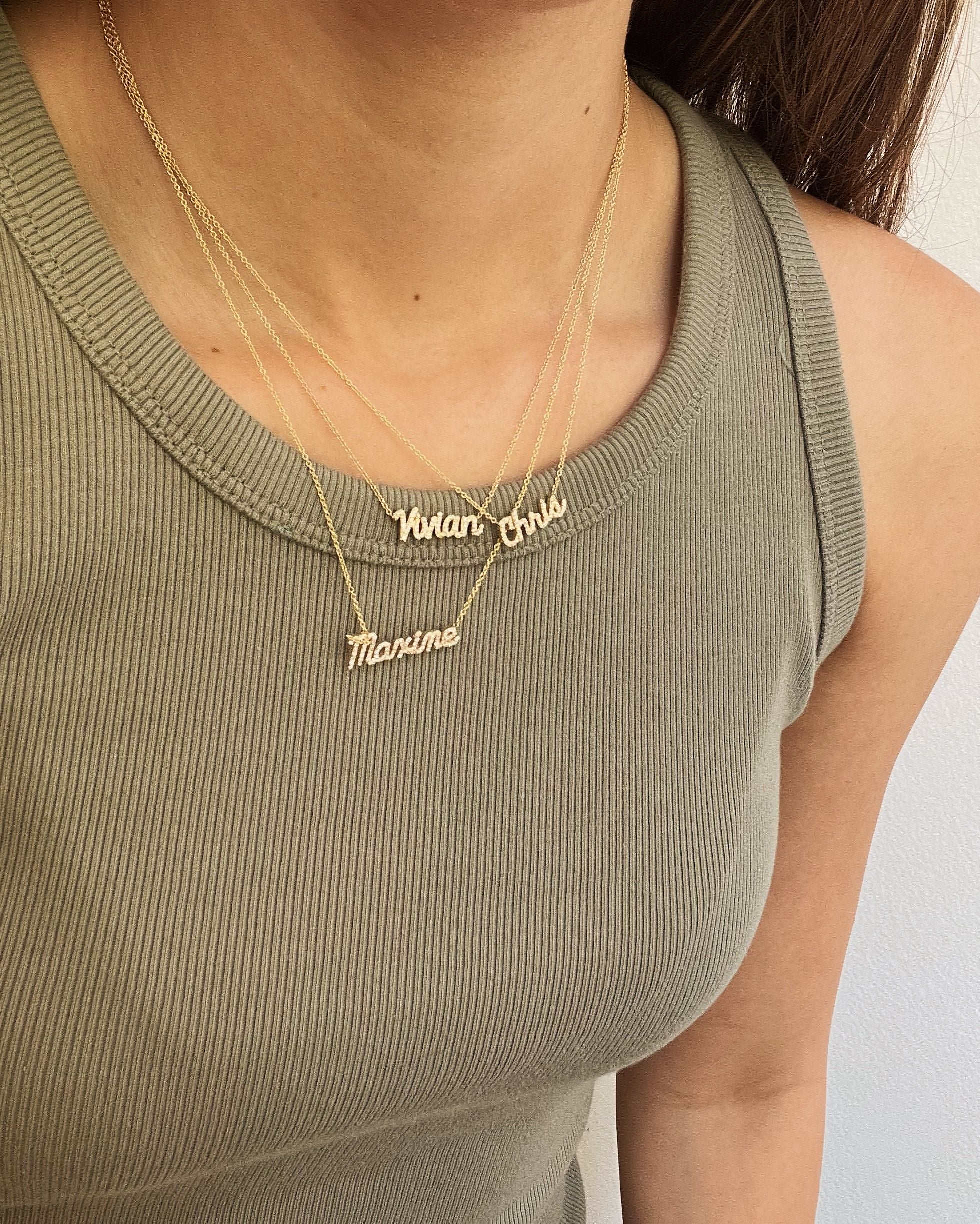Best diamond name necklace Clearance