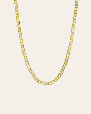 Gold Vermeil Flat Cuban Chain Necklace