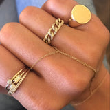 14k Gold Single Bezel Diamond Hand Chain Zoe Lev Jewelry