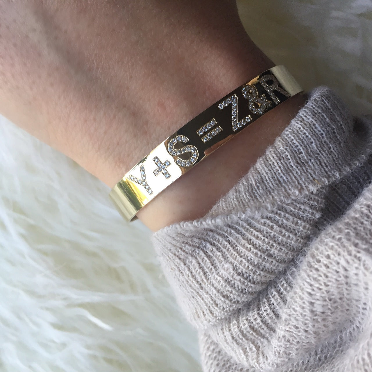 Diamond ID Cuff Bracelet Personalized Zoe Lev Jewelry
