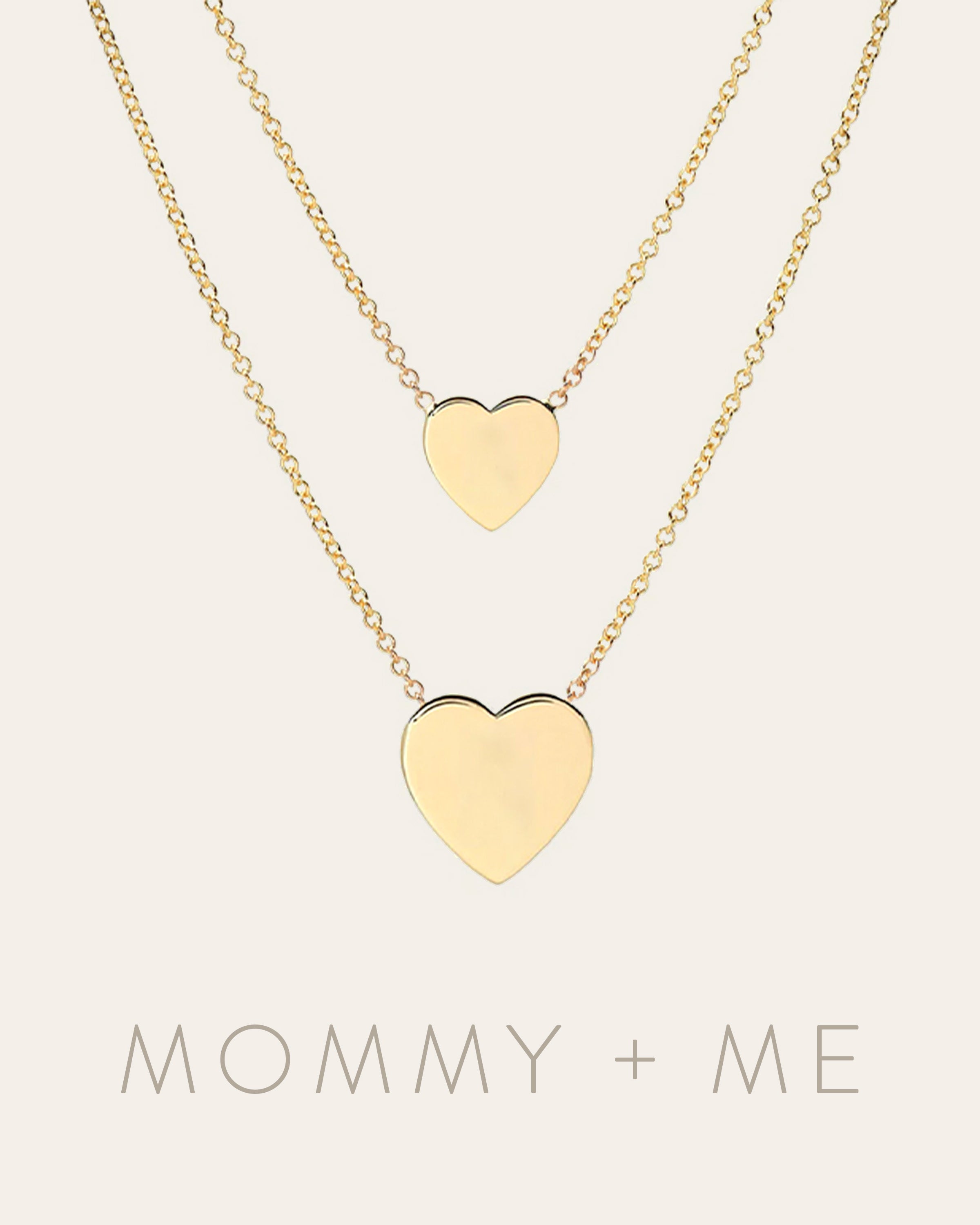 14K Gold Heart Necklaces - Mommy + Me Zoe Lev Jewelry