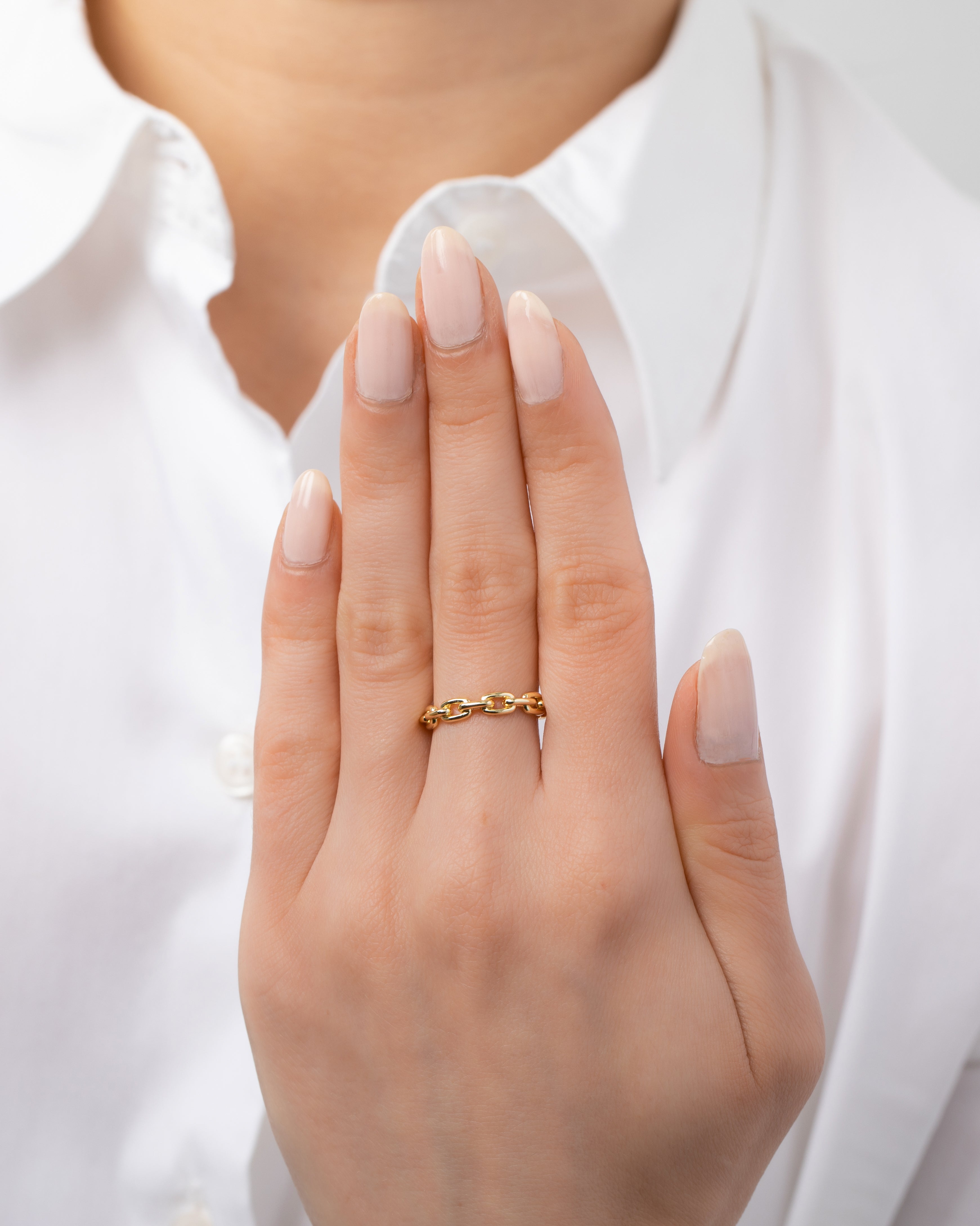 Chain Link Ring Vermeil Zoe Lev Jewelry