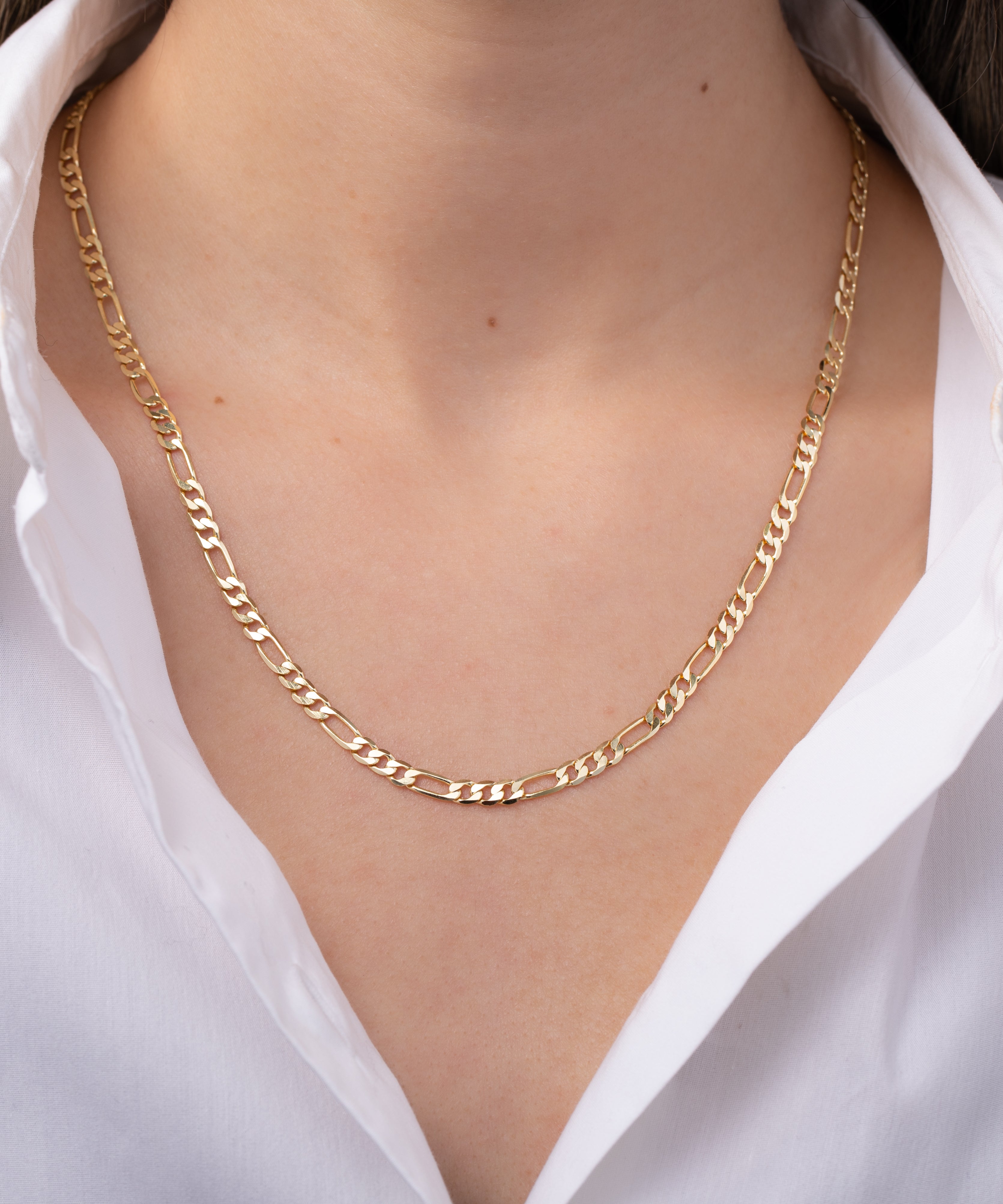 Figaro Chain Necklace Vermeil Zoe Lev Jewelry