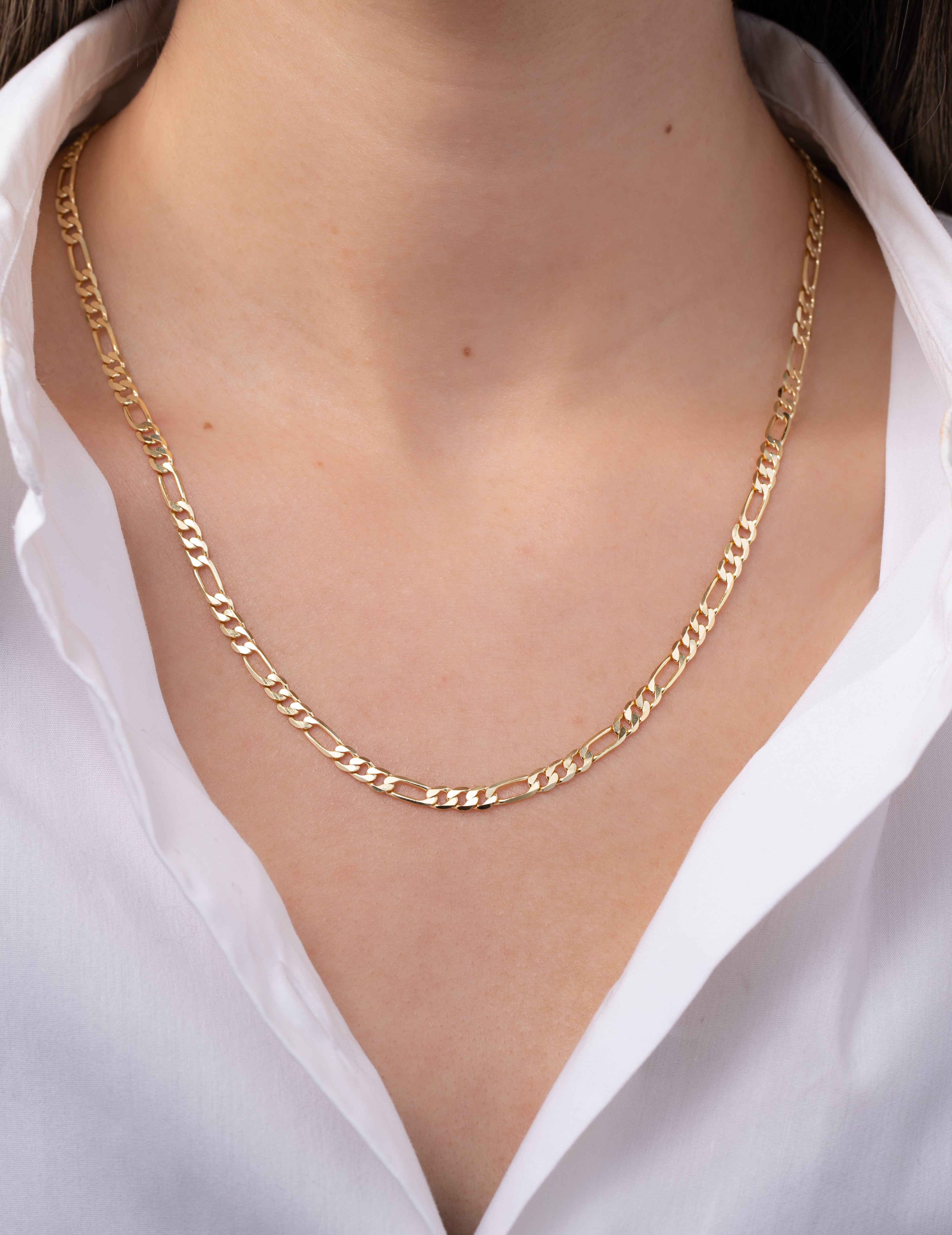Figaro Chain Necklace Vermeil Zoe Lev Jewelry