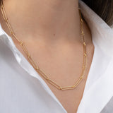 Elongated Paper Clip Chain Necklace Vermeil Zoe Lev Jewelry