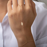 14K Gold Diamond Evil Eye Hand Chain Zoe Lev Jewelry