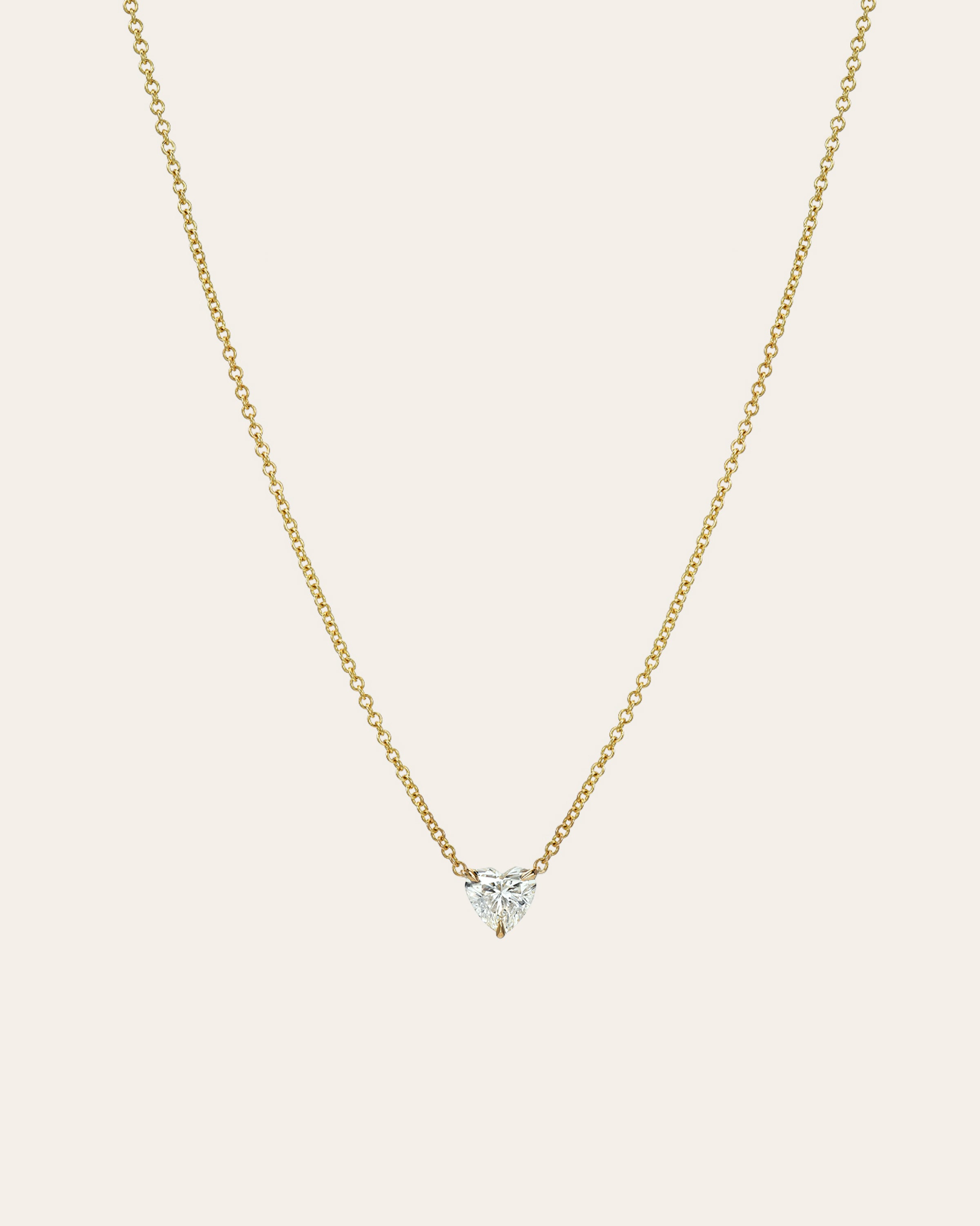 Heart Cut Diamond Necklace SAMPLE SALE Zoe Lev Jewelry