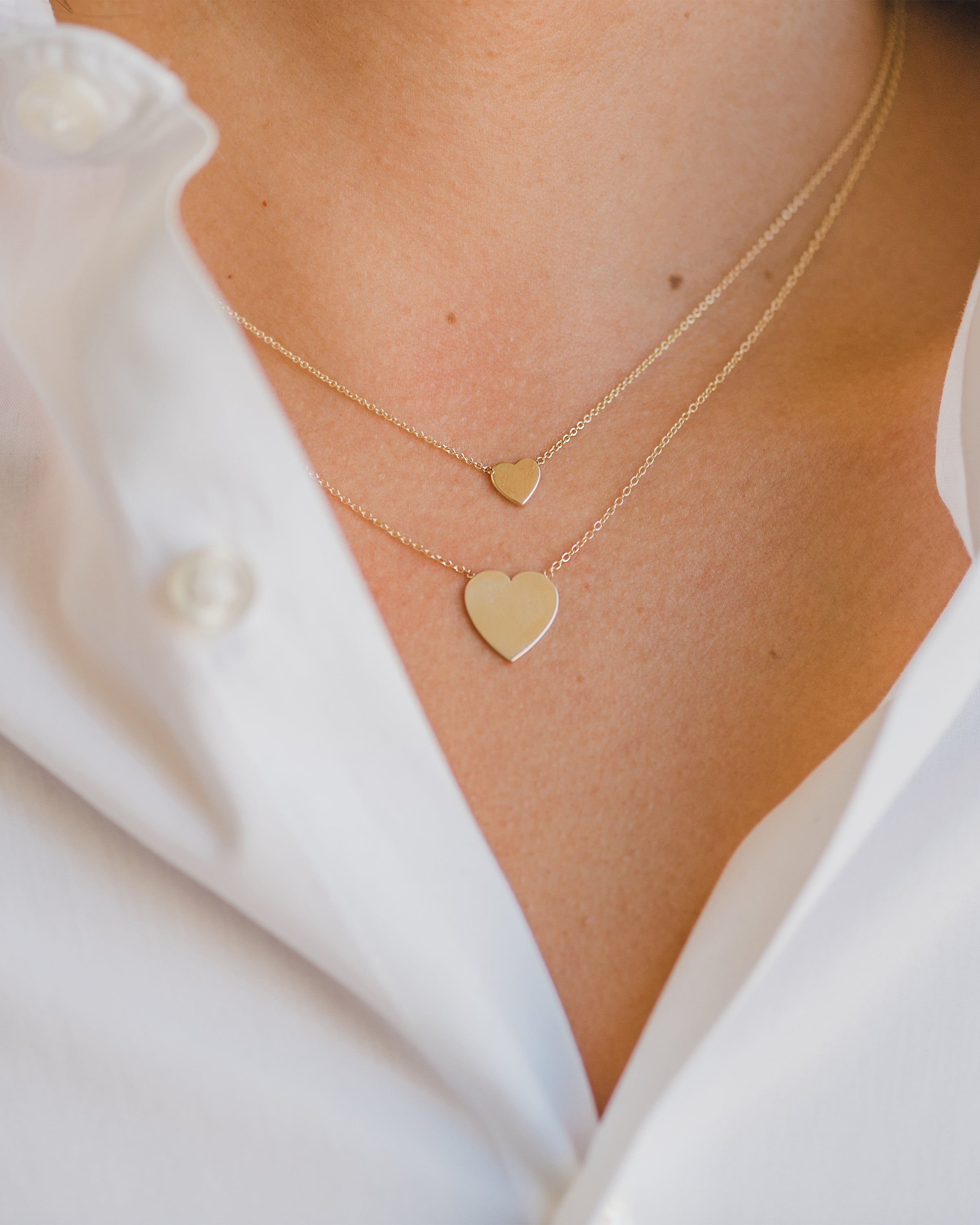 14K Gold Heart Necklaces - Mommy + Me Zoe Lev Jewelry