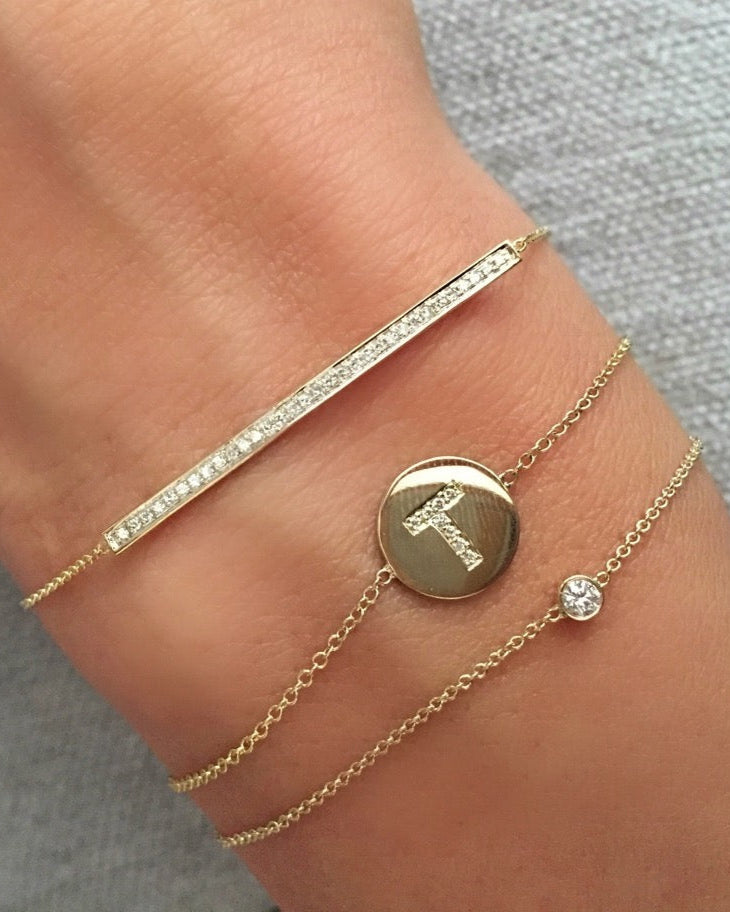 Small Bezel Diamond Bracelet Zoe Lev Jewelry