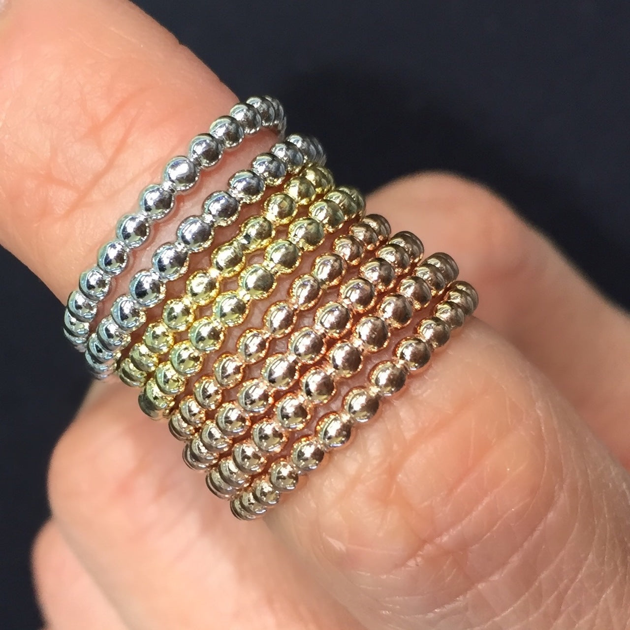 14k Gold Bead Band Zoe Lev Jewelry