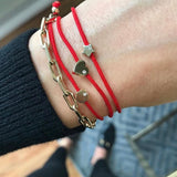 14k Gold Disc with Diamond Fortune Bracelet SAMPLE SALE Zoe Lev Jewelry